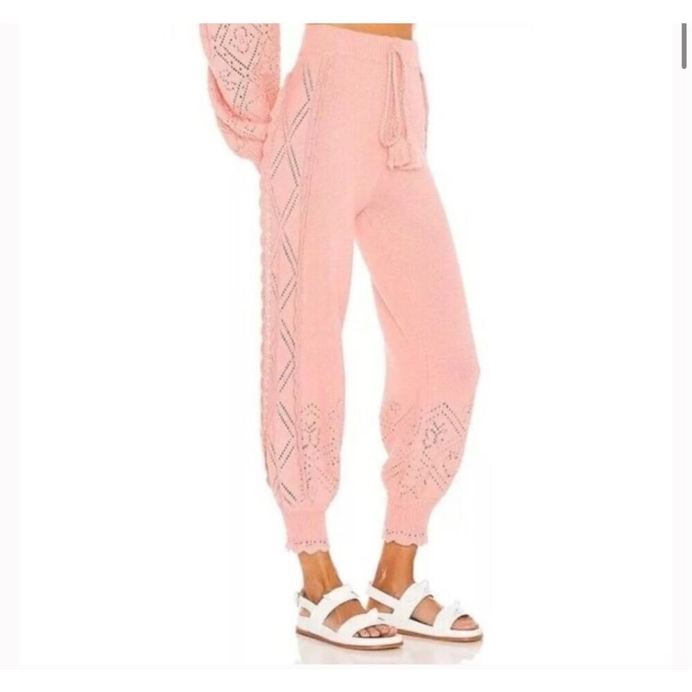 Loveshackfancy Nyla Joggers In Peach Melba Xs - image 1